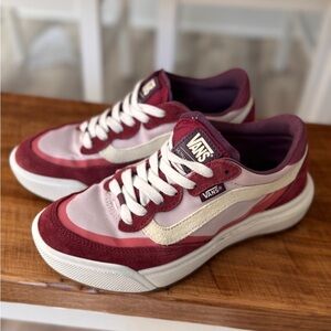 EUC Unisex Vans W7 M5.5 One Off Red Cream